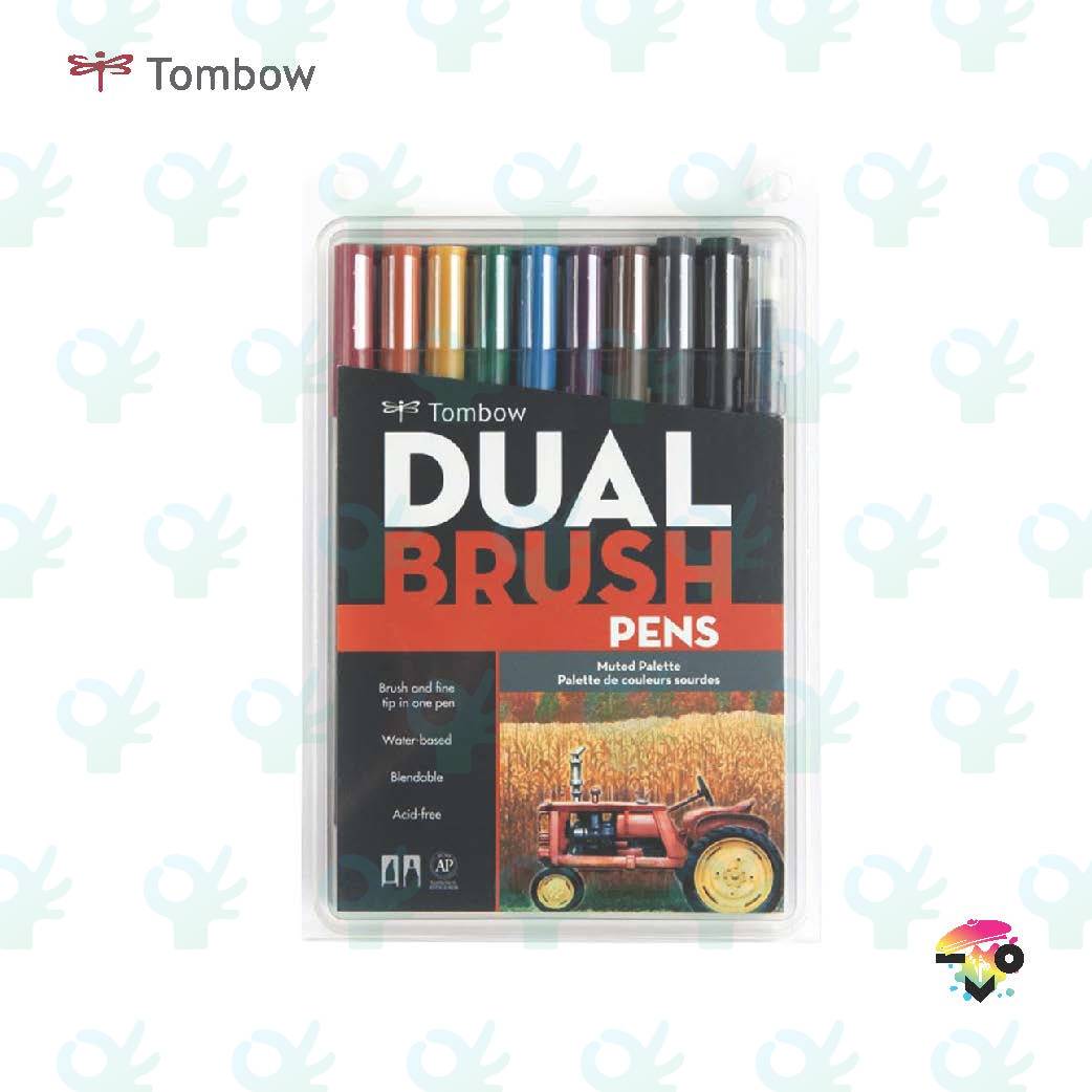 Tombow ABT Dual Tips Drawing & Calligraphy Brush Pen (10 Colour Set